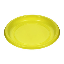 Prato Plano Reutilizável Económico PS Amarelo Ø22cm (200 Uds)