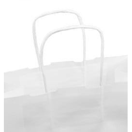 Saco Papel Kraft Branco Asas 100g/m² 25+13x33cm (25 Uds)