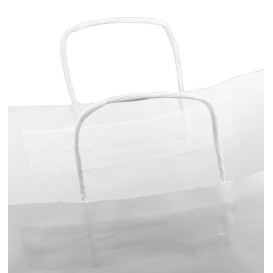 Saco Papel Kraft Branco Asas 100g/m² 44x15x46cm (200 Uds)