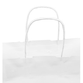 Saco Papel Kraft Branco Asas 100g/m² 30x12x41cm (25 Uds)