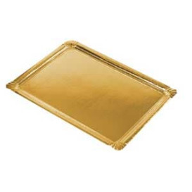Bandeja de Cartão Rectangular Ouro 22x28cm (600 Uds)