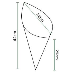 Cone de Papel Antigordura 420mm 600g (1.000 Uds)