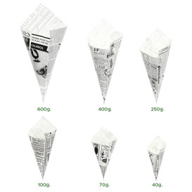 Cone de Papel Antigordura 420mm 600g (1.000 Uds)