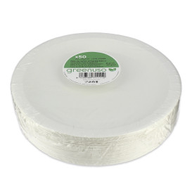 Prato de Cartão Redondo Anti-Gordura Branco Ø22cm 220g/m² (400 Uds)