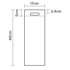 Saco Não Tecido para Garrafa de Vinho Branca 17+10x40cm (200 Uds)