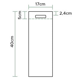 Saco Não Tecido para Garrafa de Vinho Verde 17+10x40cm (25 Uds)