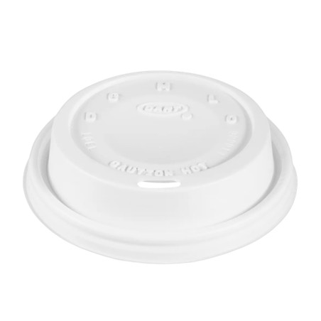 Tampa de Plastico PS "Cappuccino" Branco Ø8,6cm (100 Uds)