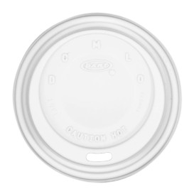 Tampa de Plastico PS "Cappuccino" Branco Ø8,6cm (100 Uds)