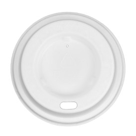 Tampa com Furo de Fibra Moldada Branco Ø7,0cm (60 Uds)