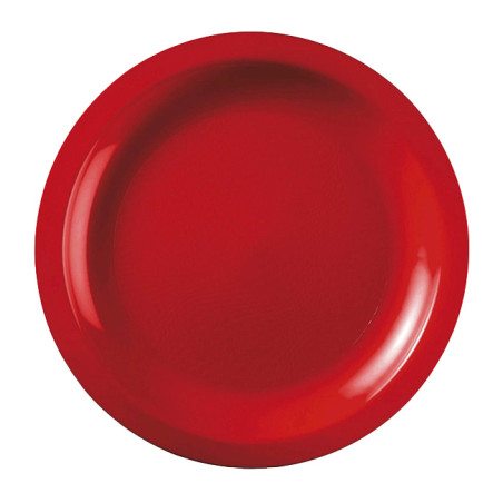 Prato Plastico Raso Vermelho Round PP Ø185mm (600 Uds)