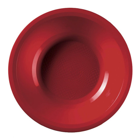 Prato de Plastico Fundo Vermelho Round PP Ø195mm (600 Uds)