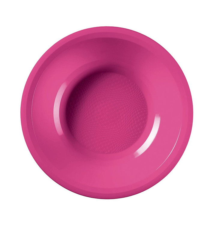 Prato de Plastico Fundo Fucsia Round PP Ø195mm (50 Uds)