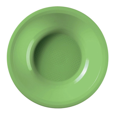 Prato Duro Reutilizável Verde Limão "Round" PP Ø19,5cm (50 Uds)