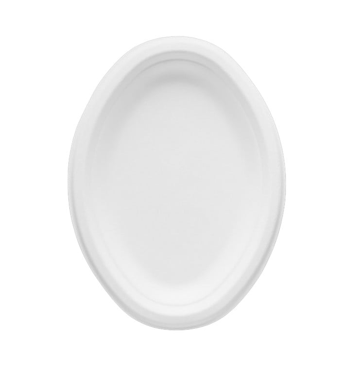 Bandeja Cana-de-açúcar Bagaço Branco 25,4x17,5 cm (500 Uds)