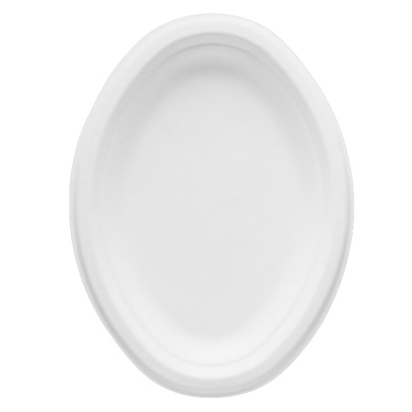 Bandeja Cana-de-açúcar Bagaço Branco 25,4x17,5 cm (500 Uds)