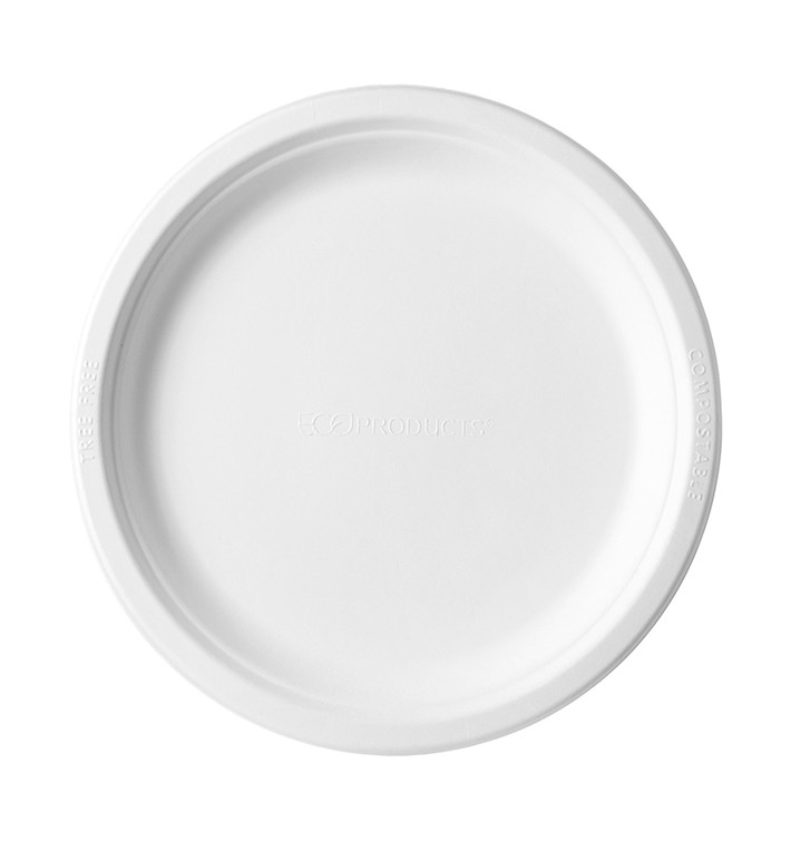 Prato Cana-de-açúcar Bagaço Branco Ø17,5 cm (1.000 Uds)