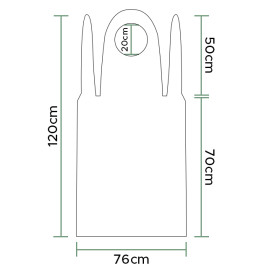 Avental Polietileno 76x120cm 25 Micron Branco (100 Uds)