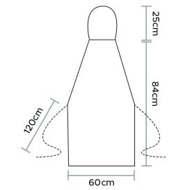 Avental TST PP Plastificado 60x84cm Branco (10 Uds)