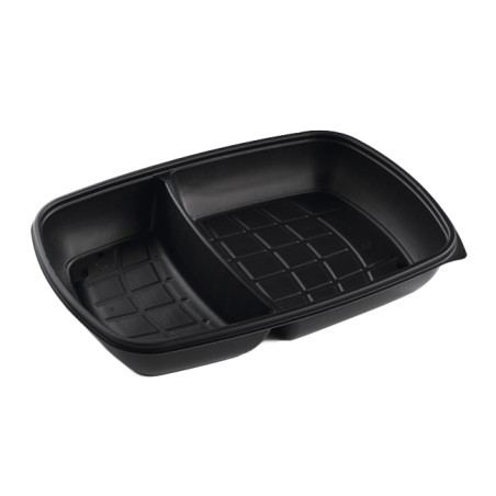 Embalagem Plástico 2C Preto 1300ml 28x20x4cm (150 Uds)