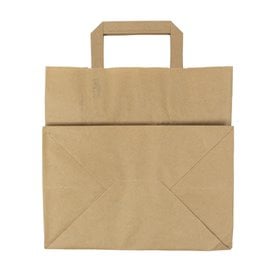 Saco Papel Kraft Asas 70g/m² 26+18x26cm (50 Uds)