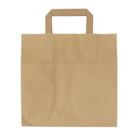 Saco Papel Kraft Asas 70g/m² 26+18x26cm (50 Uds)