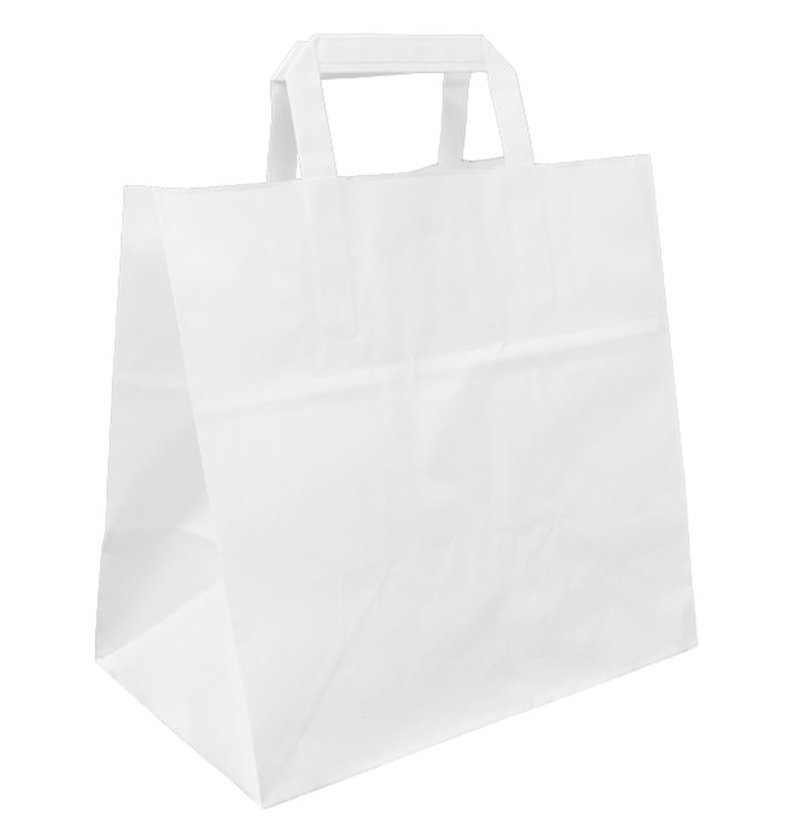 Saco Papel Branco Asas 70g/m² 26+18x26cm (250 Uds)