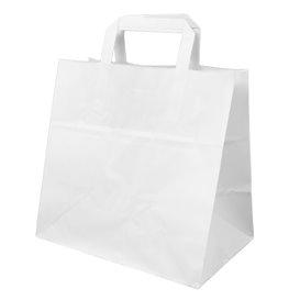 Saco Papel Branco Asas 70g/m² 26+18x26cm (250 Uds)