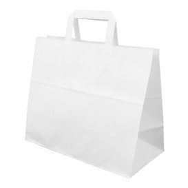 Saco Papel Branco Asas 70g/m² 32+22x26cm (50 Uds)