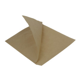 Saqueta  Papel Antigordura Aberta 2L Kraft 15x15cm (250 Uds)