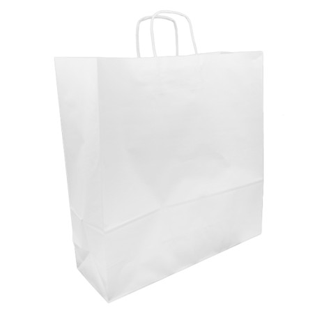 Saco Papel Kraft Branco Asas 100g/m² 44x15x46cm (200 Uds)