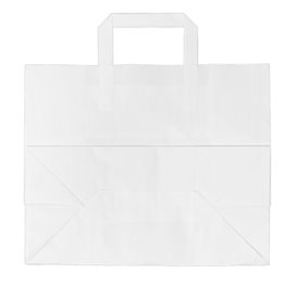 Saco Papel Branco Asas 70g/m² 32+22x26cm (50 Uds)