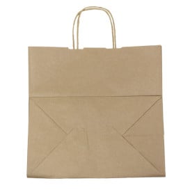 Saco Papel Kraft Marrom Asas 80g/m² 30+18x29cm (250 Uds)