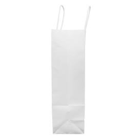 Saco Papel Kraft Branco Asas 100g/m² 30x12x41cm (25 Uds)