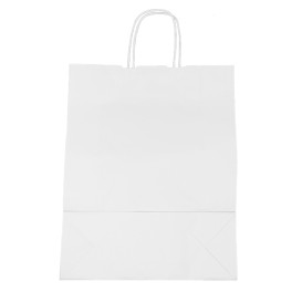 Saco Papel Kraft Branco Asas 100g/m² 30x12x41cm (25 Uds)