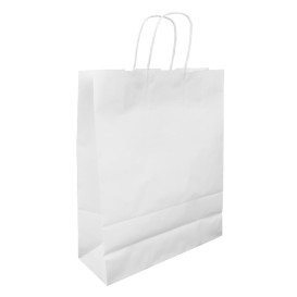 Saco Papel Kraft Branco Asas 100g/m² 30x12x41cm (25 Uds)