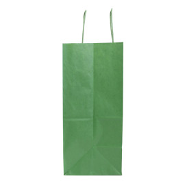 Saco Papel Kraft Verde com Asas 80g/m² 26+14x32cm (250 Uds)