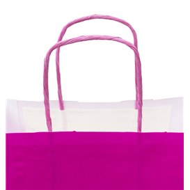 Saco de papel Fuchsia com alças 100g/m² 22+9x23cm (200 unidades)