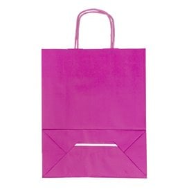 Saco de papel Fuchsia com alças 100g/m² 22+9x23cm (200 unidades)