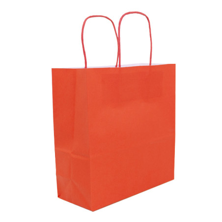 Saco Papel Kraft Vermelho com Asas 100g/m² 22+9x23cm (250 Uds)