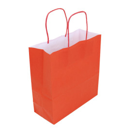 Saco Papel Kraft Vermelho com Asas 100g/m² 22+9x23cm (250 Uds)