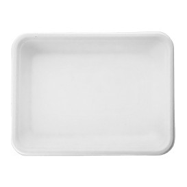 Bandeja Bio da cana-de-açúcar Branco 196x147x27mm  (50 Uds)