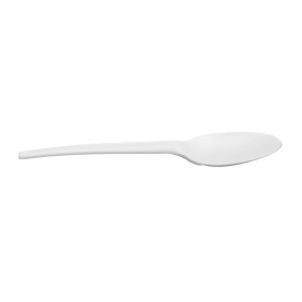 Colher Biodegradaveis CPLA Branco 16,5cm (25 Uds)