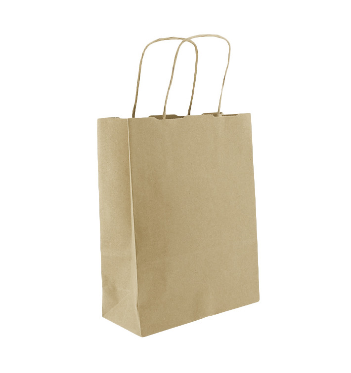 Saco Papel Kraft Marrom Asas 100g/m² 18x8x24cm (450 Uds)