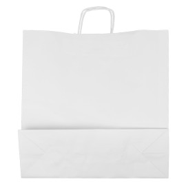 Saco Papel Kraft Branco Asas 100g/m² 44x15x46cm (200 Uds)