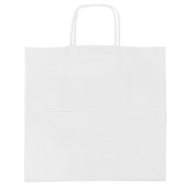 Saco Papel Kraft Branco Asas 90g/m² 32+16x31cm (250 Uds)