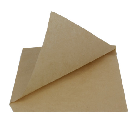 Saqueta  Papel Antigordura Aberta 2L Kraft 15x15cm (250 Uds)