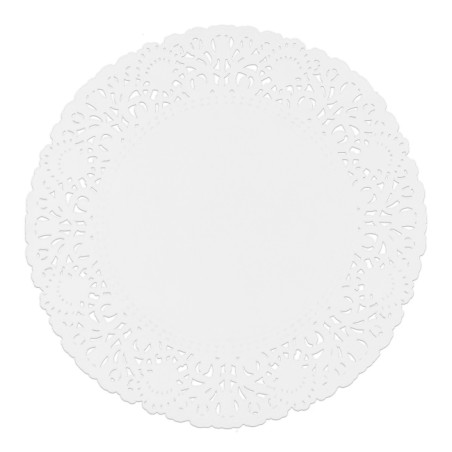 Naperon Papel Rendado Branco Circular Ø20cm (250 Uds)