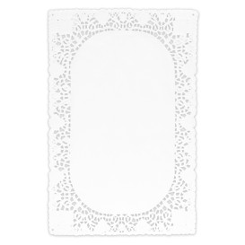 Naperon Papel Branco Rendado Rect. 20x30cm (250 Uds)