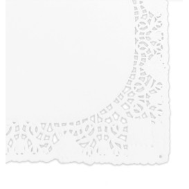 Naperon Papel Branco Rendado Rect. 20x30cm (250 Uds)