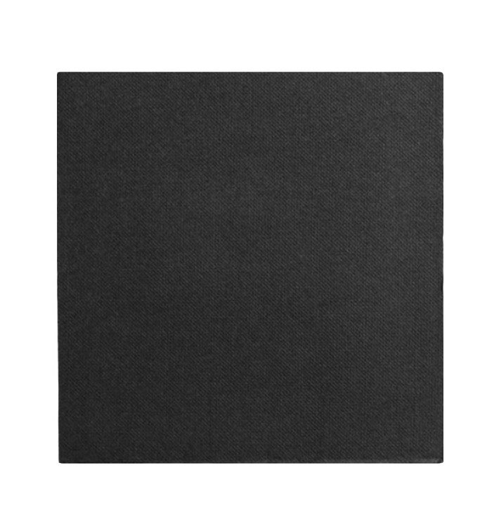 Guardanapos Papel Preto 2F Ponta-Ponta 33x33cm (50 Uds)